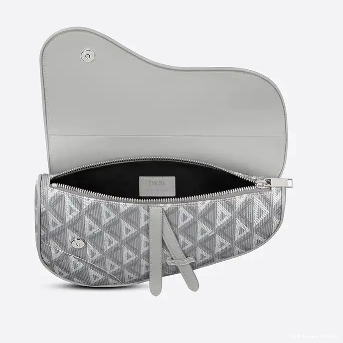 Cheap Canvas Saddle CD Dior Motif Grey Diamond Crossbody 0328 Luxury